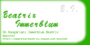 beatrix immerblum business card